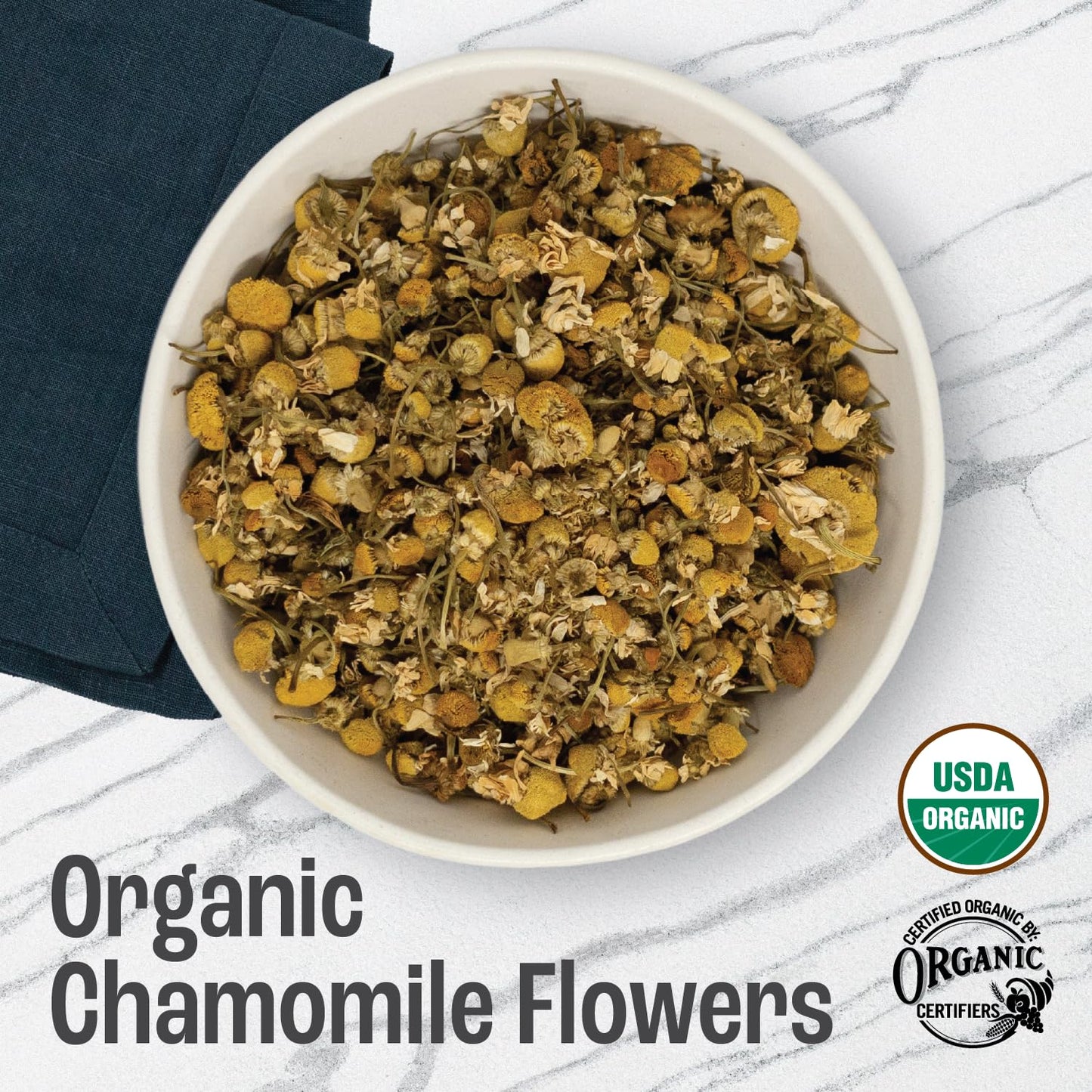 J MAC BOTANICALS Organic Chamomile Flowers Loose Leaf Tea, 4 oz