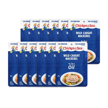Chicken of the Sea Mackerel in Oil  2.5 oz. Packet (Box of 12)  Wild Caught
