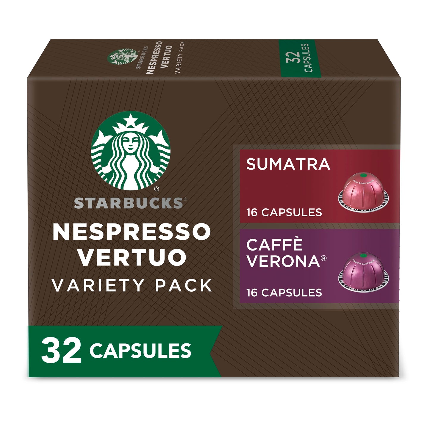 Starbucks Vertuo Dark Roast Variety Pack Coffee Pods, 32-count, 8 Count (Pack of 4)