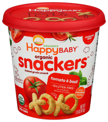 Happy Baby Organic Baked Tomato & Basil Snacker Cup, 1.5 Oz