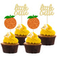 Gyufise 24Pcs Little Cutie Cupcake Toppers Glitter Orange Cupcake Picks For Citrus Theme Baby Shower Kids Birthday Party Cake De