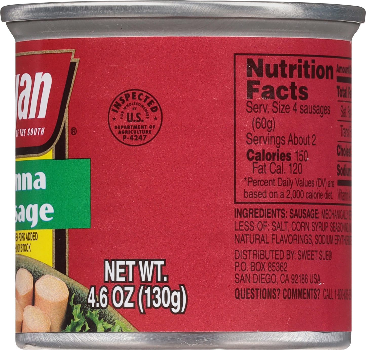 Bumble Bee Vienna Sausage, Canned Meat, Keto-Friendly, Low Carb, 4.6 Ounce (Pack of 48)