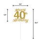 40Th Birthday Cake Topper, 40Th Happy Birthday Party Decoration With Premium Gold Glitter