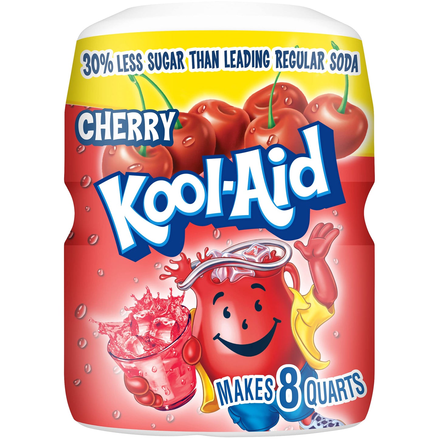 Kool-Aid Cherry Powdered Drink Mix, Caffeine Free, 19 Ounce Canisters, Pack of 12