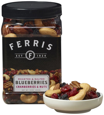 Ferris Coffee & Nut Roasted & Salted Blueberries, Cranberries & Nuts Mix, 16 Ounce
