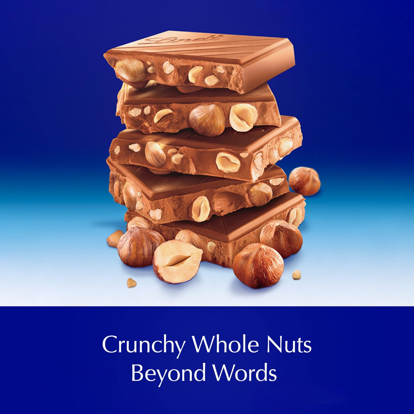 Lindt Whole Hazelnut Milk Chocolate Bar, Easter Chocolate Candy, 5.3 oz, 12 Pack