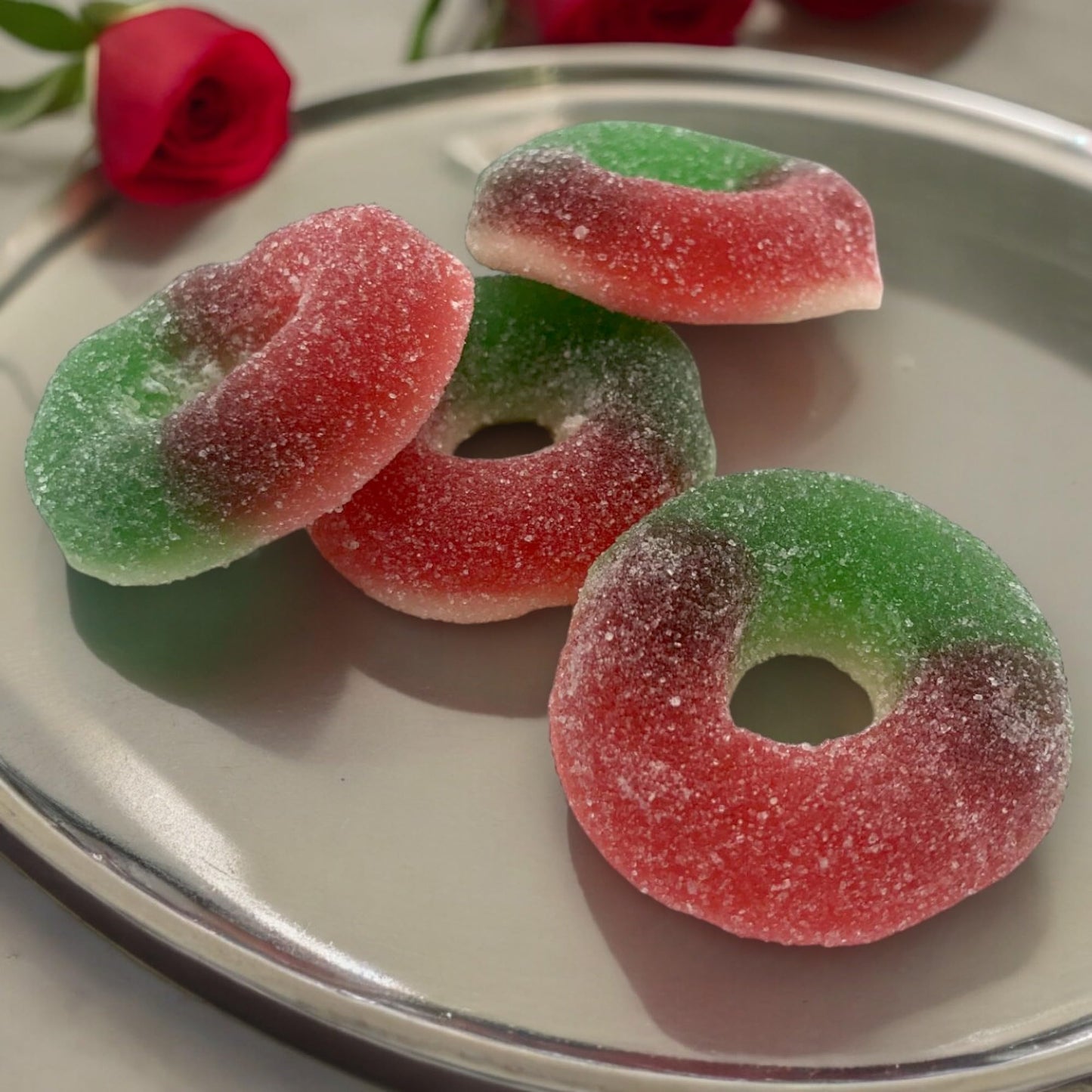 Premium Watermelon Rings -1.5 Lbs Delicious Watermelon Flavor Soft Sweet Gummy Rings In Resealable Bag, Perfect For Snacks, Part