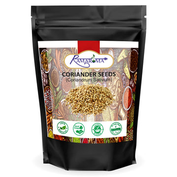 Ramaroma Coriander Seeds Whole (Dhania), Indian Spice 16 Oz (453G) ~ All Natural | Gluten Friendly | Non-Gmo | Vegan | Indian Or