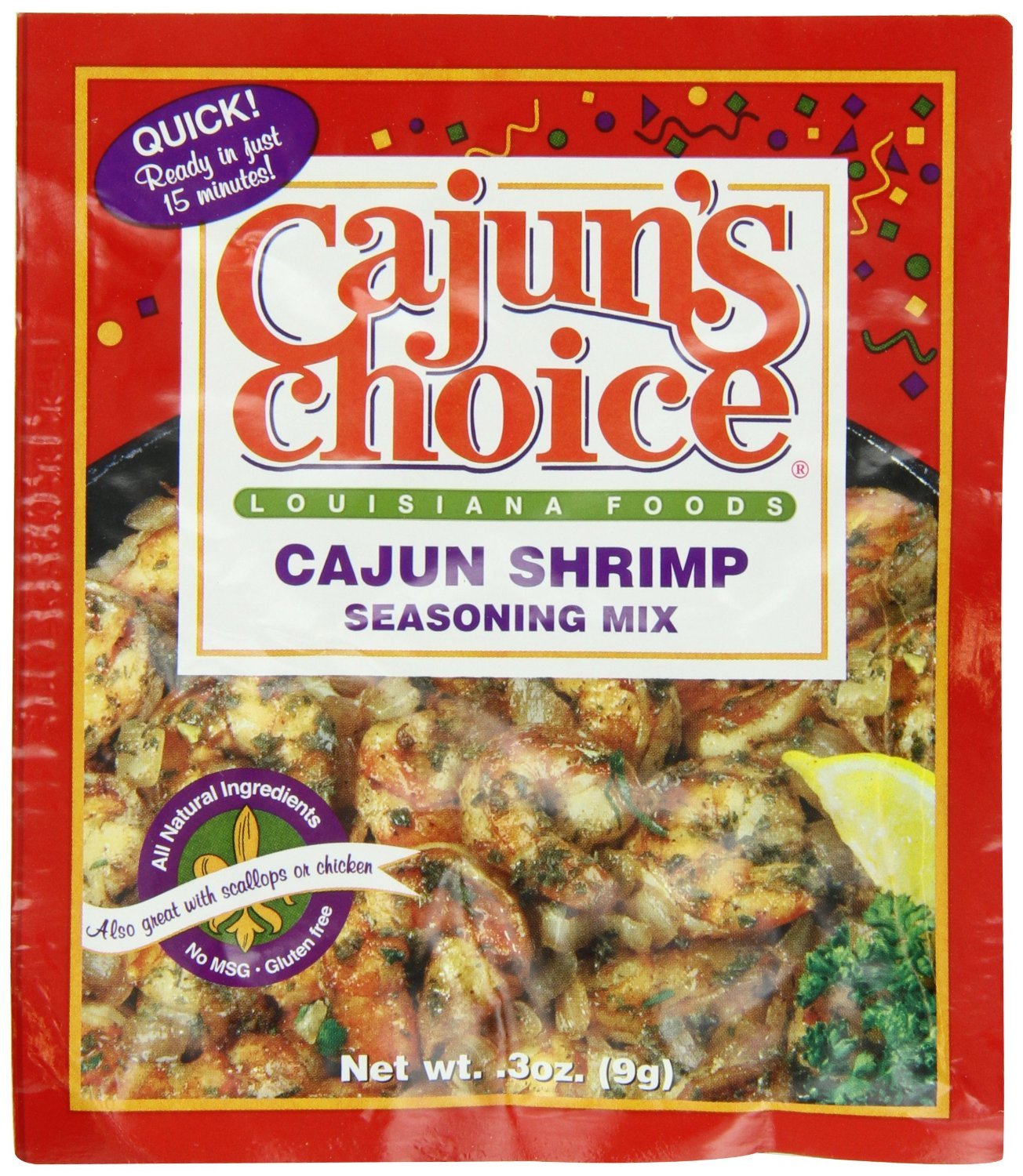 Cajun Shrimp Seasoning Mix .3 Oz Cajun'S Choice Louisiana Foods (Pack Of 6)