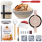 The Amish Chef Sourdough Bread Starter Kit - Glass Jar, Large Size, Includes Banneton Basket and Baking Supplies