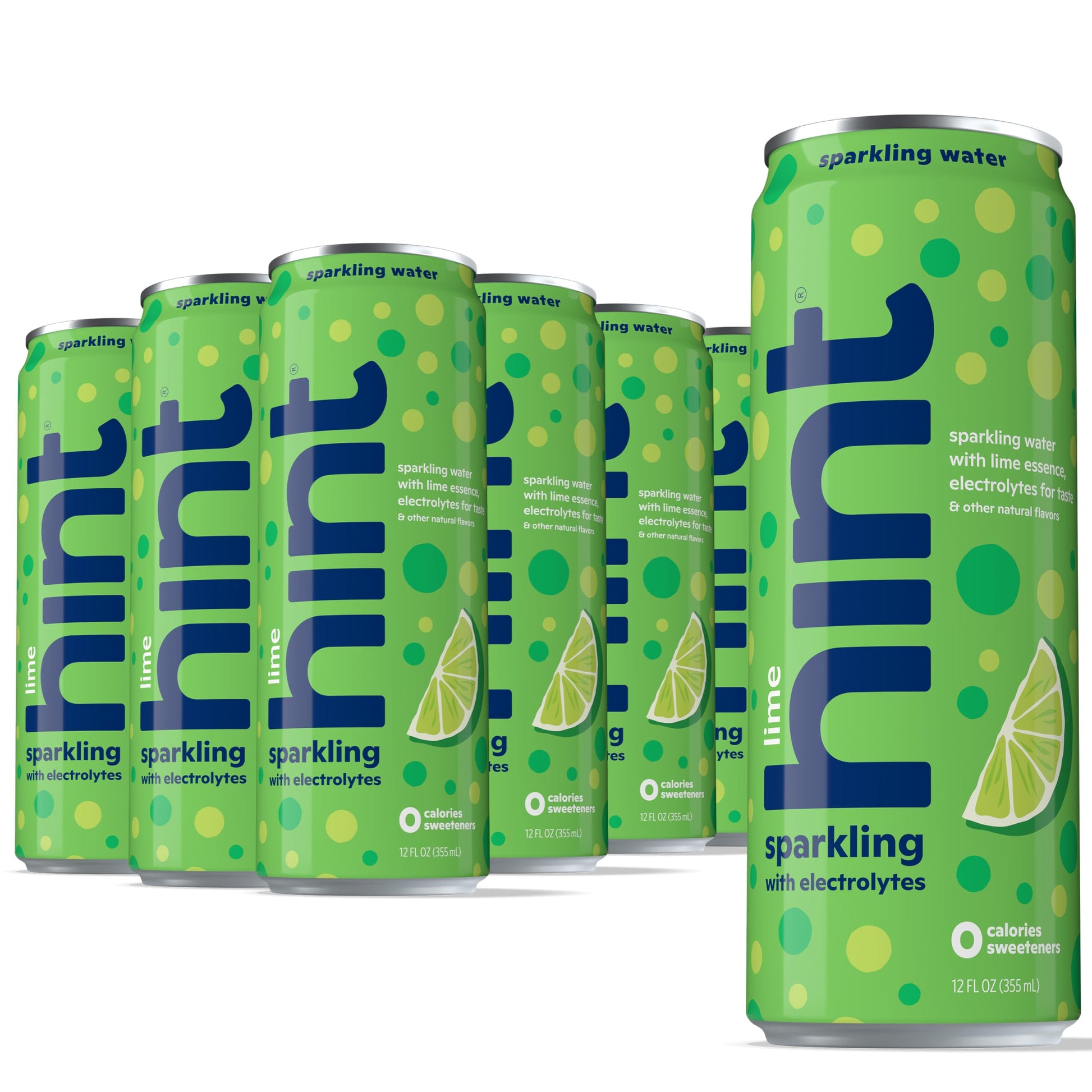 Hint Sparkling Water, Lime Flavor, Zero Calories, Sugar Free, 12 Fl Oz Cans, Pack of 12