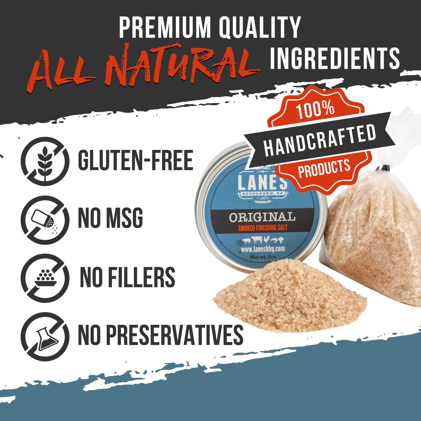 Lanes Smoked Salt - Premium Gourmet Finishing Sea Salt, Naturally Infused with Apple, Cherry & Maple Wood, 6 oz