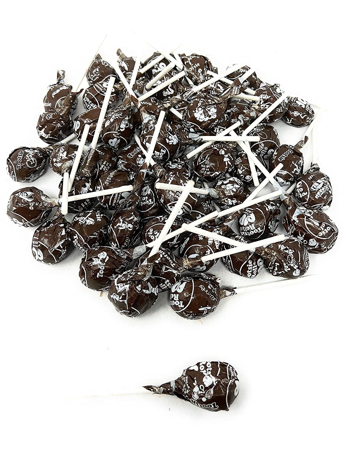 Chocolate Only Tootsie Pops Bulk Candy 60 Count Lollipops Suckers Variety Value Pack Aprox. 2.5 Lbs (40 Oz) Packaging Might Vary