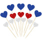 Gyufise 30Pcs Heart Cupcake Toppers Glitter Independence Day Cupcake Picks Valentine's Day Cake Decorations for Wedding Engageme