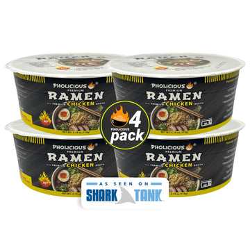 Pholicious All New Spicy Chicken Ramen Noodles - Premium Instant Ramen Bowl With Real Broth Mix With Spices, Asian Food, Microwa