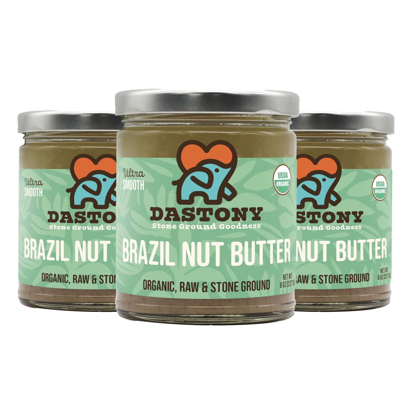 Dastony Organic Raw Brazil Nut Butter, Vegan, Non-GMO, Gluten-Free, 8 oz (Pack of 3)