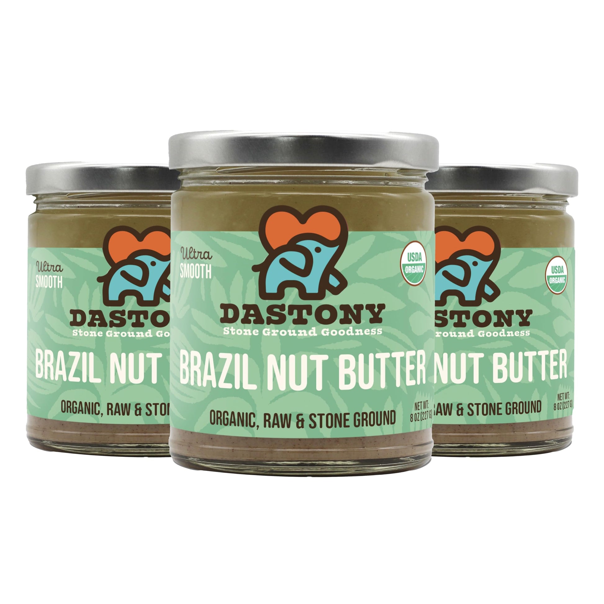 Dastony Organic Raw Brazil Nut Butter, Vegan, Non-GMO, Gluten-Free, 8 oz (Pack of 3)