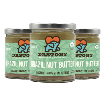 Dastony Organic Raw Brazil Nut Butter, Vegan, Non-GMO, Gluten-Free, 8 oz (Pack of 3)