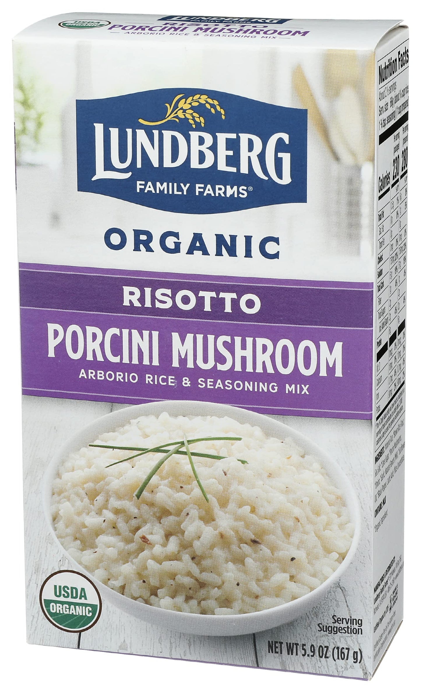 Lundberg Family Farms - Traditional Italian Risotto, Porcini Wild Mushroom, Convenient Side Dish, 20 Minute Cook Time, Pantry St