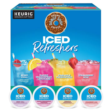 The Original Donut Shop, Iced Refreshers, Keurig Single Serve K-Cup Pod Variety Pack, Strawberry Acai, Pineapple Passionfruit, M