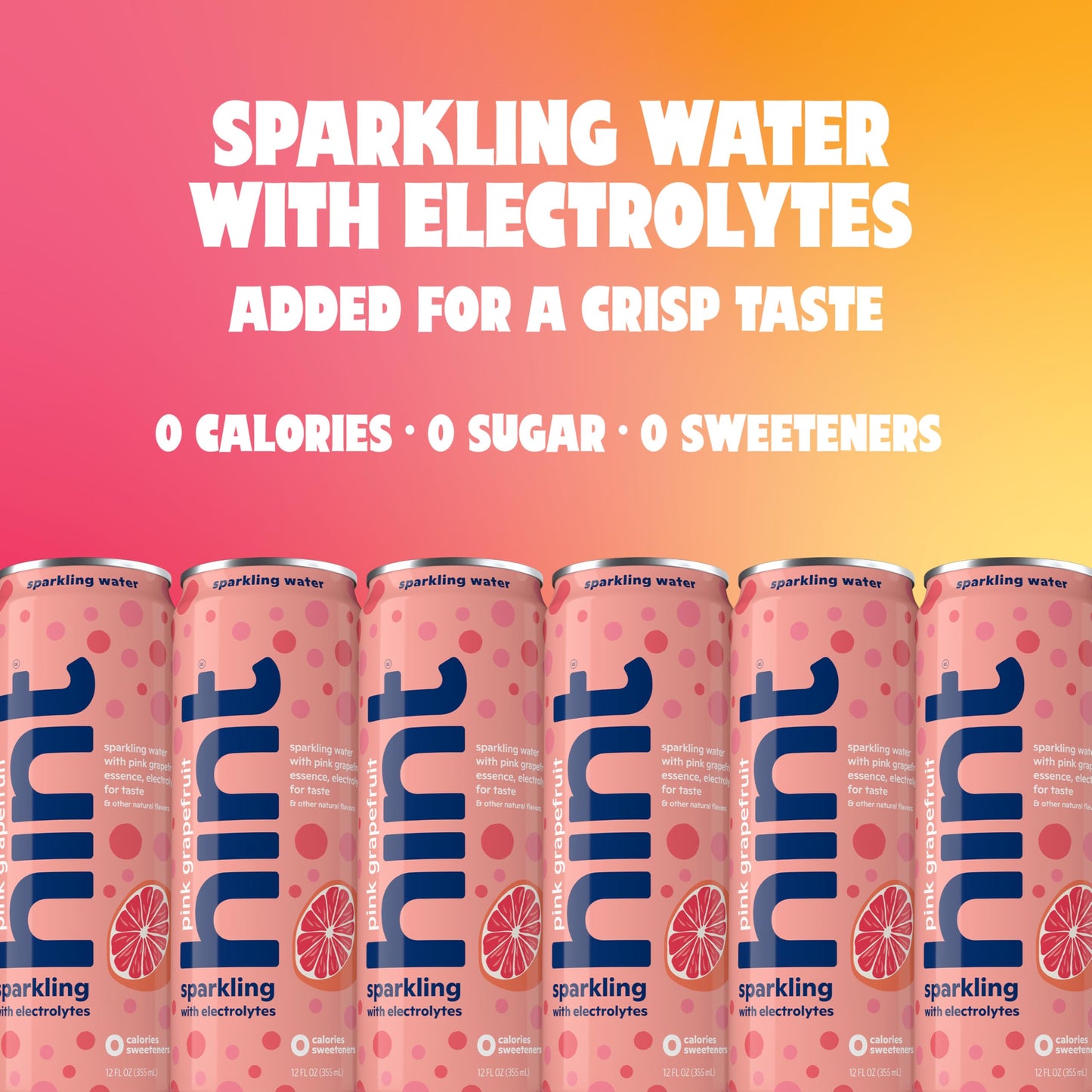 Hint Sparkling Water, Pink G fruit, Zero Calories, Sugar Free, 12 Fl Oz Cans, Pack of 12