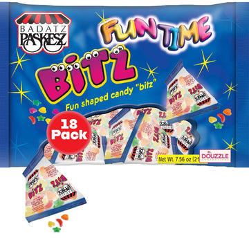 DOUzzle Back To School Fun Time Candy Bitz Bags Mini Candy Packs (18 Count - 1 Pack) Individually Wrapped, Party Favor, Goodie B