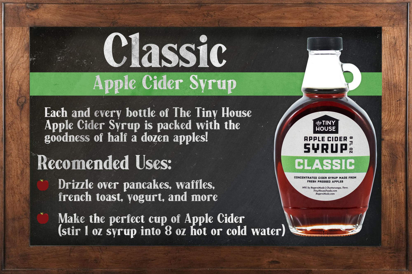 The Tiny House Apple Cider Syrup | Handmade | 2 x 8 Fl Oz Bottles | Perfect for Breakfast and Pancakes