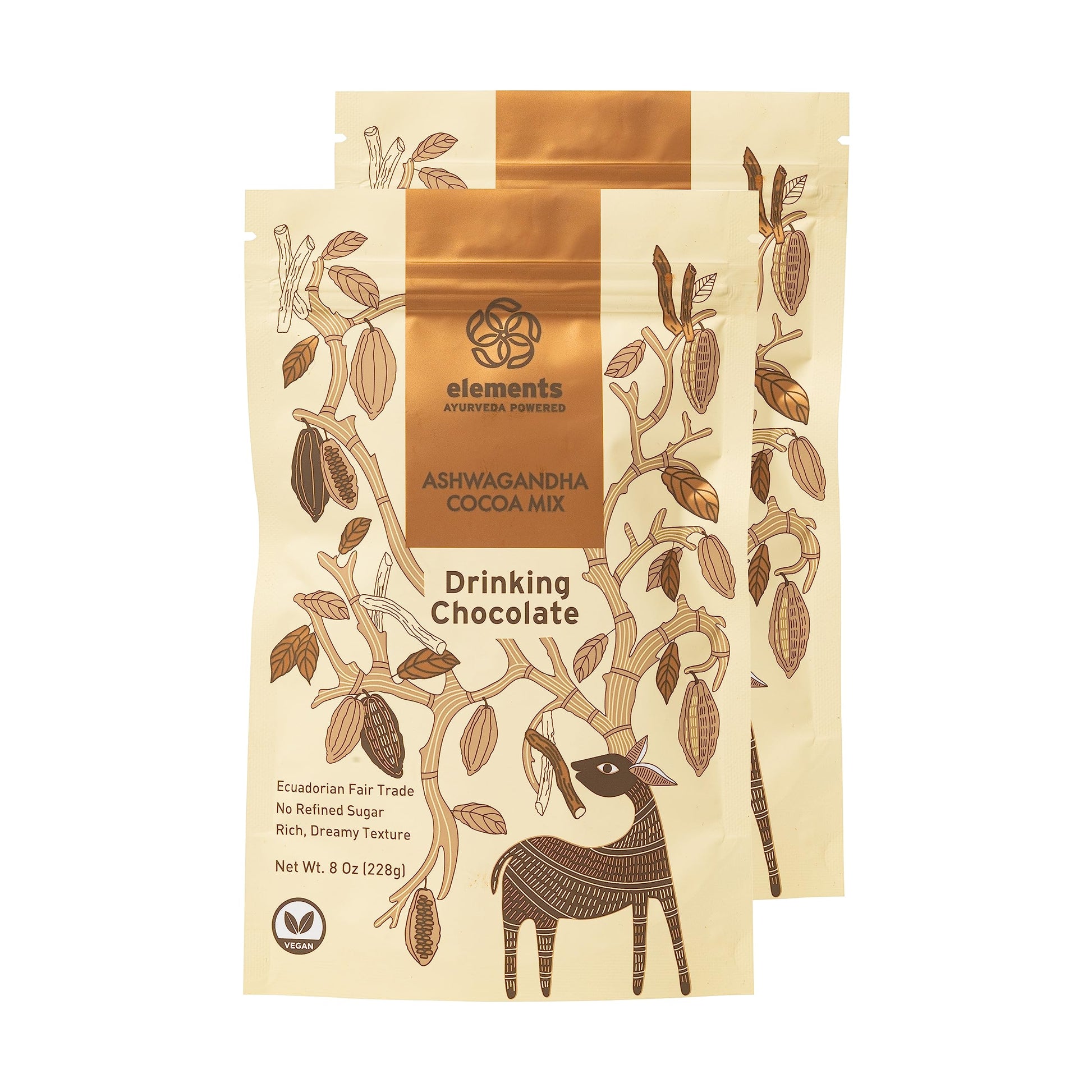 Elements Truffles Dark Hot Chocolate Mix - Vegan, All-Natural, 16 Oz, Heavy Metal Tested, Organic Ecuadorian Cacao Powder