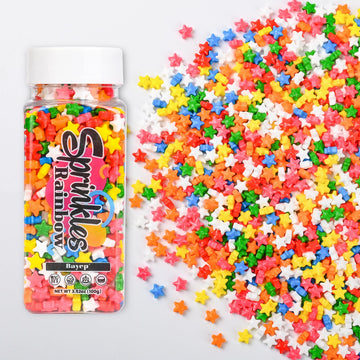 Bayep Rainbow Sprinkles For Cake Decorating Candy Star Bulk Candy For Ice Cream, Cookies, Baking, Cupcake Topper Colorful Sprink