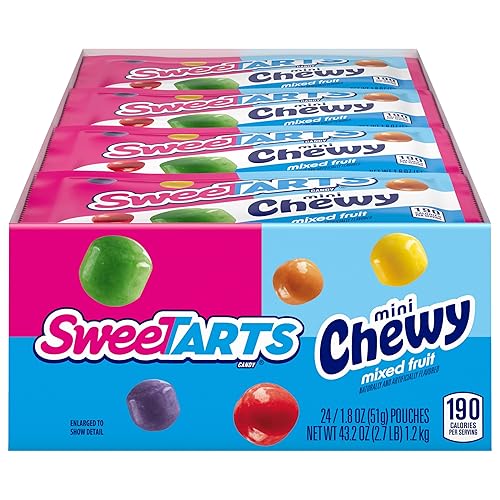 Sweetarts Mini Chewy Candy, 1.8 Ounce Pouches (Pack Of 24)