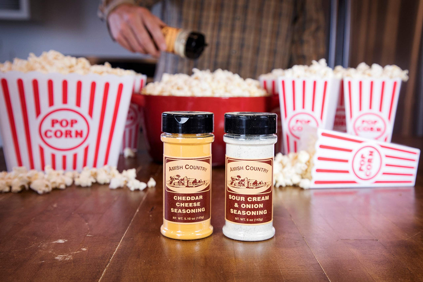 Amish Country Popcorn | Seasoning Variety Pack | Sour Cream and Onion & Cheddar Cheese Popcorn Topping | 2 Pack Flavor Variety B