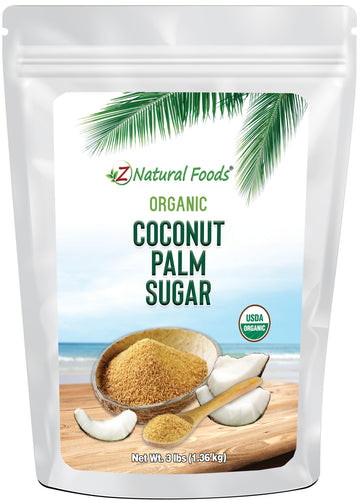 Z Natural Foods Organic Coconut Sugar - Nutrient-Dense, Flavorful & Unrefined Brown Coconut Sugar - Perfect for Tea, Coffee, Oat