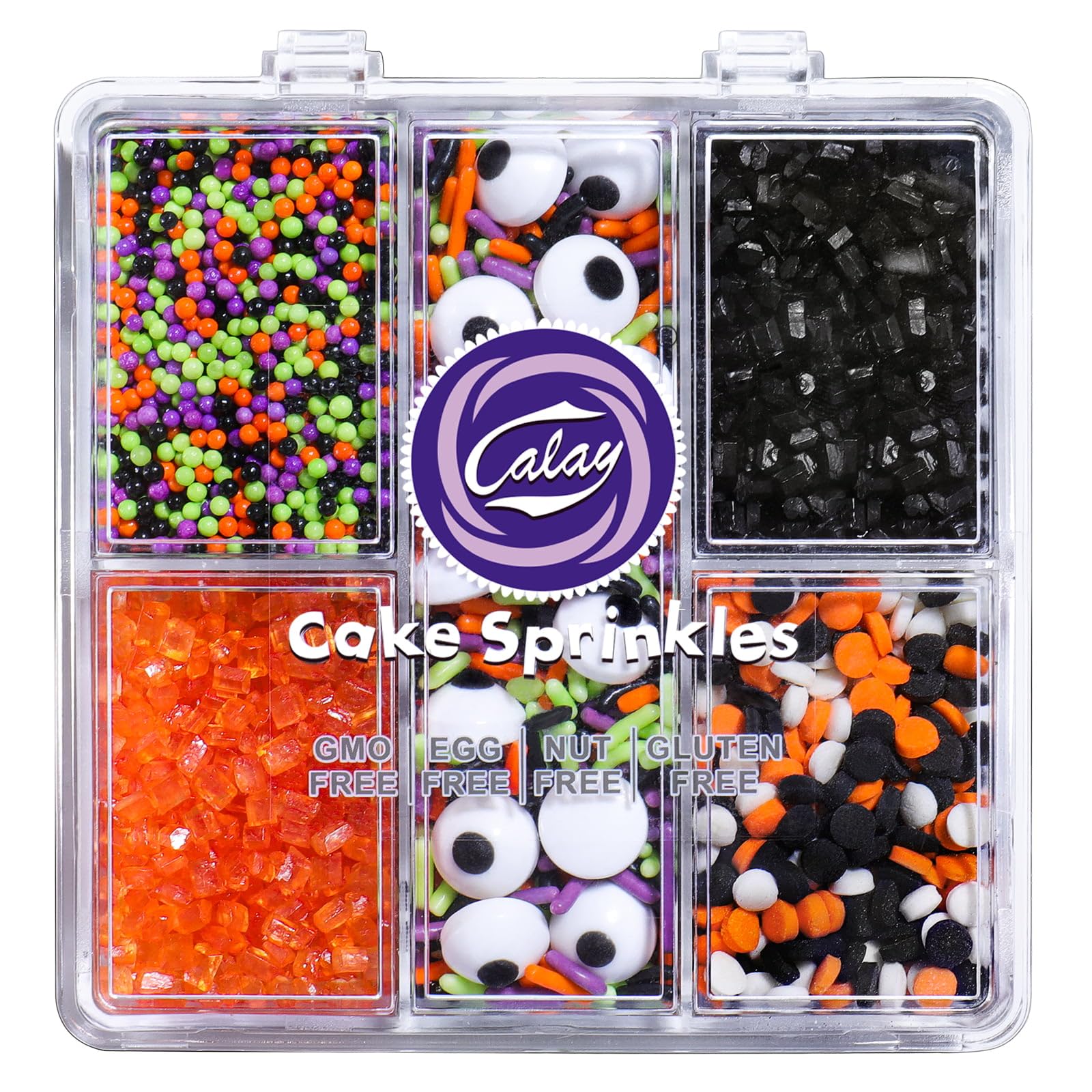 Halloween Sprinkles Edible  5oZ Fall Eyeball Sprinkles for Cake Decorating with White Black Orange Confetti Nonpareils Jimmies and Sugar  Cupcakes Cookie Ice Cream Baking Toppings