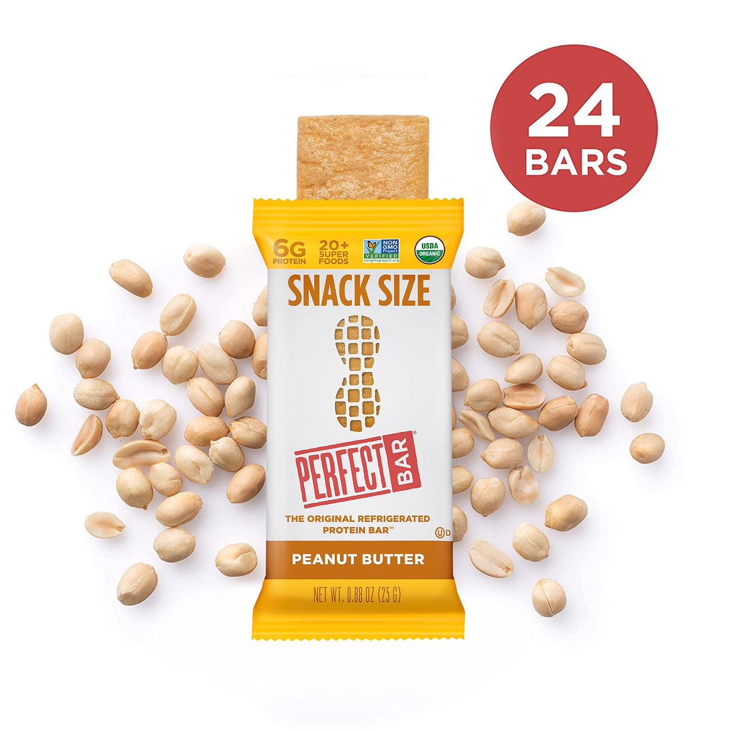 Perfect Bar Mini, Peanut Butter Protein Bar, Protein Snack, Snack Bar, Organic, Gluten Free, Soy Free, Non GMO, No Sugar Alcohol