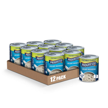 Progresso Vegetable Classics, Creamy Mushroom Canned Soup, Gluten Free, 18 Oz. (Pack Of 12)