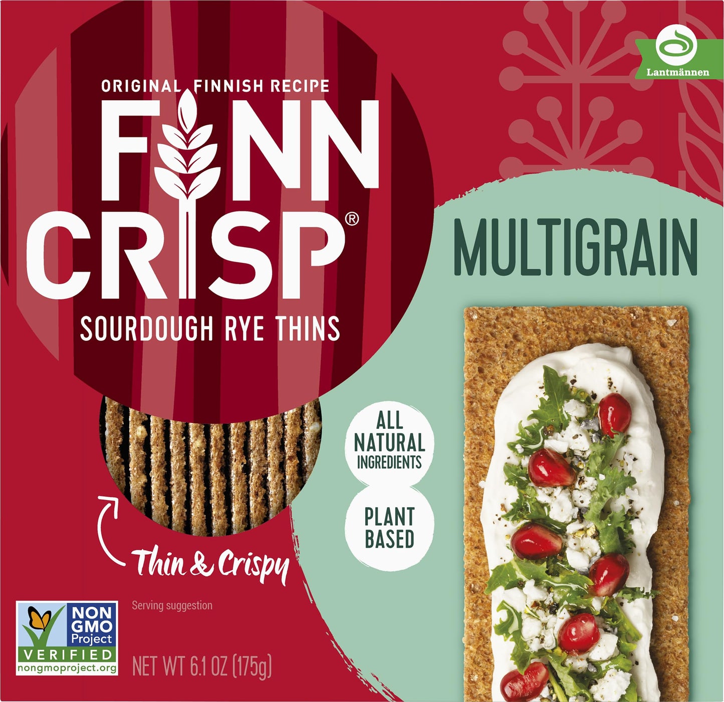 Finn Crisps Multigrain Crispbread 6.1oz 3 Packs | Multipack Authentic Finnish Sourdough Crispbread | Multigrain Crackers by Finn
