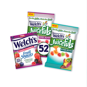 Welch's Fruit Snacks Combo Variety Pack, Juicefuls Berry Blast & Island Splash Juicy Fruit Gushers and Berries n' Cherries Fruit