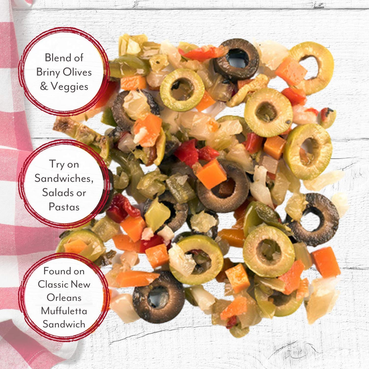 Roland Foods New Orleans Style Mild Muffuletta Salad, Sourced In The Usa, 56-Ounce Pouch