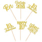 30Pcs Happy 10Th Birthday Cupcake Toppers Glitter Ten 10 Fabulous Vintage 2014 Cupcake Picks Cheers To 10 Years For 10Th Birthda