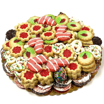 RawJoy Gourmet Christmas Cookies Platter with 125+ Cookies, Christmas Gift Baskets, Assotment Cookies for gift pack 5 lb