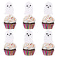 White Glitter Halloween Ghost Cupcake Toppers Baby Ghost Cupcake Toppers Halloween Baby Shower Cupcake Toppers For Halloween Gho