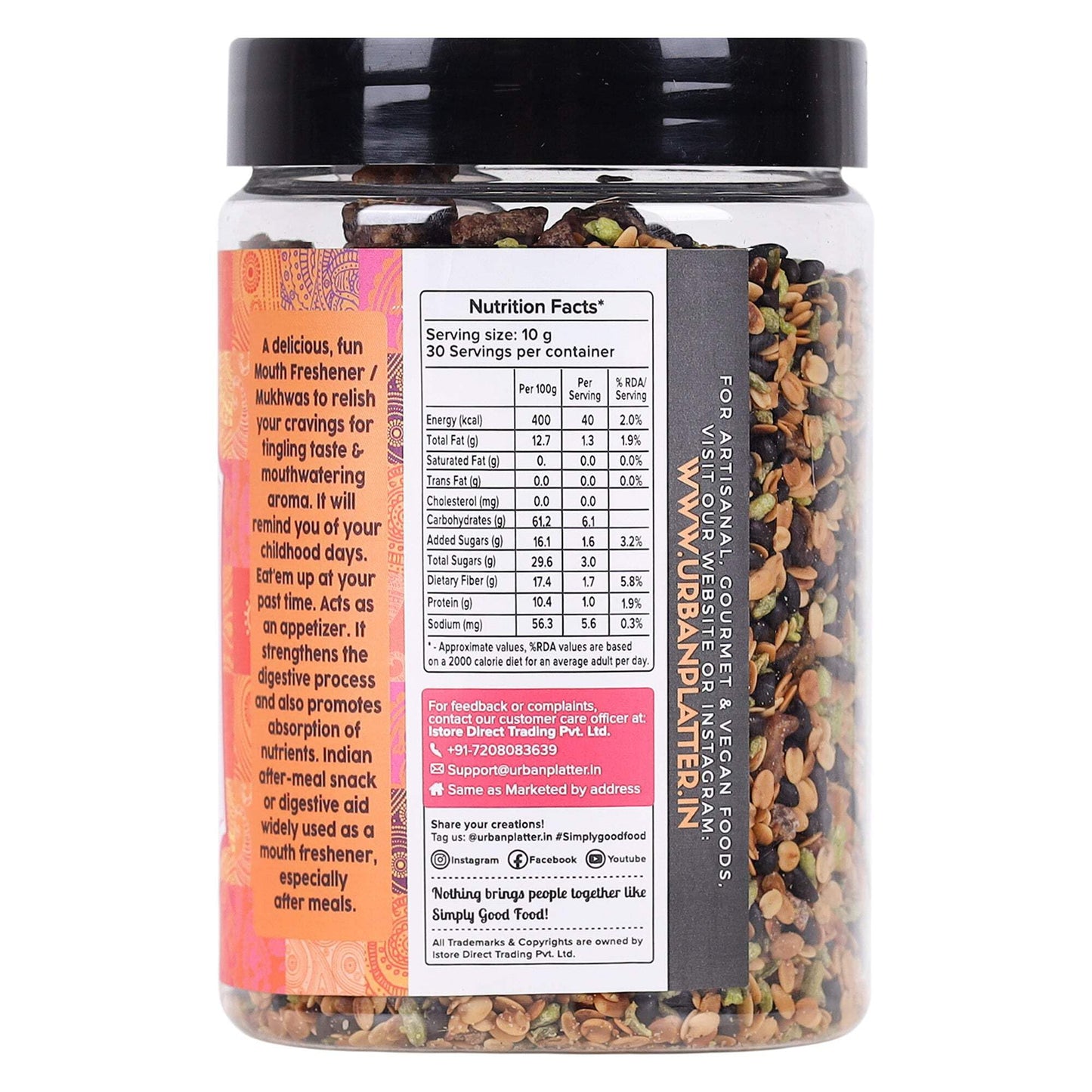Urban Platter Gujarati Royal Mukhwas | 10.58 Oz (300G) | Traditional Indian Mouth Freshener | Sweet & Refreshing Fennel Mix | Digestive After-Meal Refresher | All-Natural, Vegan, Aromatic