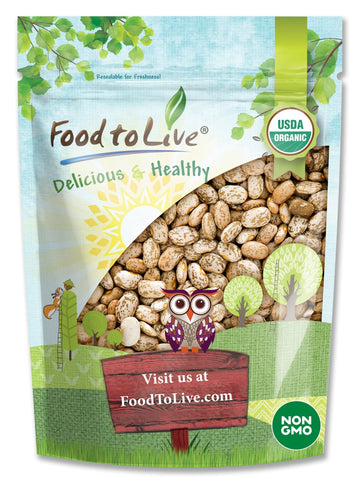 Food to Live Organic Pinto Beans, 5 Pounds, Non-GMO, Frijioles Pintos, Whole Dried Beans, Sproutable, Vegan, Kosher, High in Iro