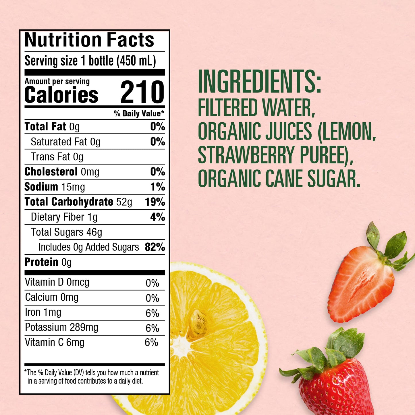 Evolution Fresh Organic Strawberry Lemonade, Organic, 100% Cold-Pressed Lemonade, No Artificial Flavors, 15.2 Fl Oz