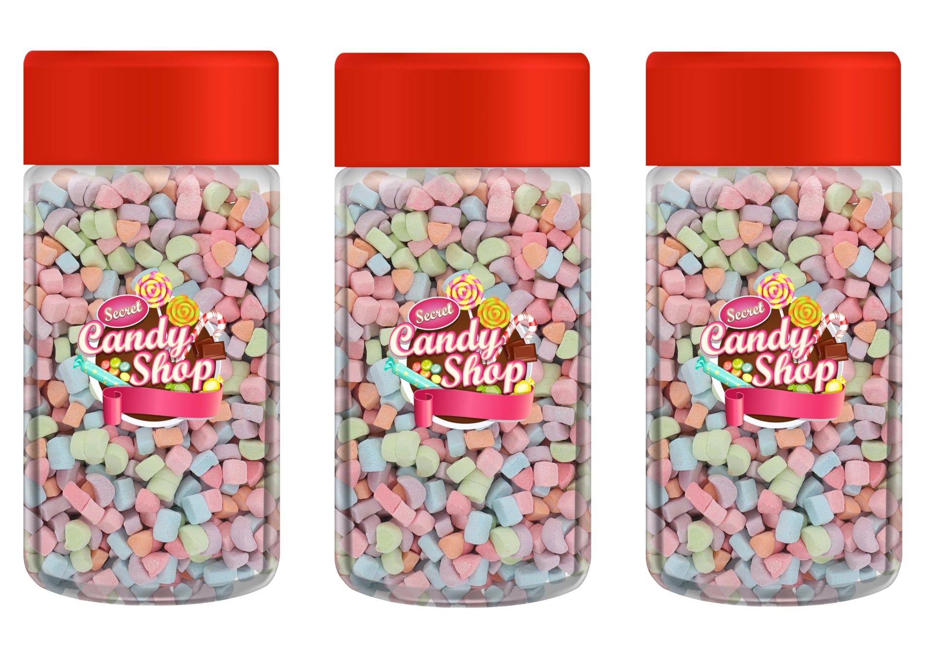 Candy Shop Premium Mini Dehydrated Marshmallows Bits (Vanilla Rainbow) (Pack Of 3)