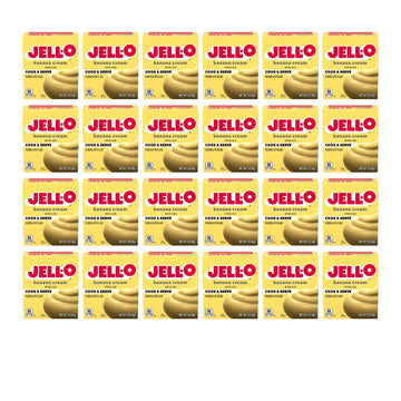JELL-O Banana Cream Cook & Serve Pudding & Pie Filling (3 oz Boxes, Pack of 24)