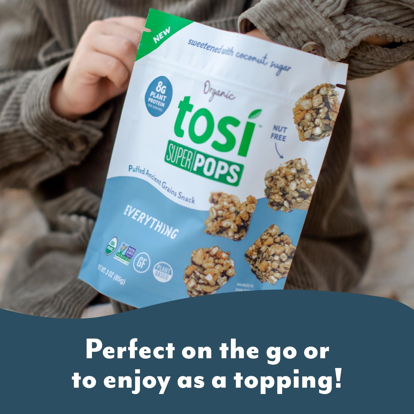 Tosi Puffs Everything - Vegan Snacks, Gluten Free, 8g Plant Protein, 3 oz (4 Pack)