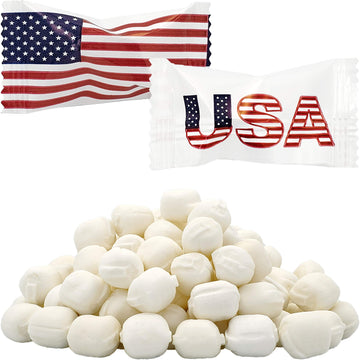 The Dreidel Company Patriotic Flag Usa Buttermints, 4Th Of July, After Dinner Mints, Fat-Free, Kosher Certified, Party Decorations, Individually Wrapped (110 Pieces)