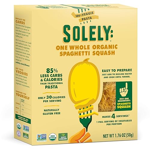 Solely Organic Dried Spaghetti Squash 1.76 Oz  One Ingredient: Spaghetti Squash  Naturally Gluten Free  Non-Gmo  Low Carb And Ke
