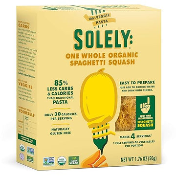 Solely Organic Dried Spaghetti Squash 1.76 Oz  One Ingredient: Spaghetti Squash  Naturally Gluten Free  Non-Gmo  Low Carb And Ke